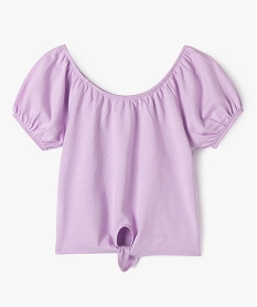 tee-shirt a manches ballon avec noeud dans le bas fille vertK006901_1