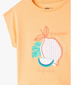 tee-shirt a manches courtes coupe courte fille orange tee-shirtsK007101_2