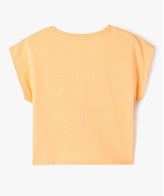tee-shirt a manches courtes coupe courte fille orangeK007101_3