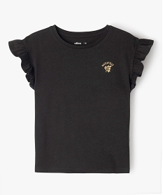 GEMO Tee-shirt à manches courtes avec volants fille Noir