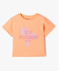 tee-shirt a manches courtes coupe oversize fille orangeK007601_1