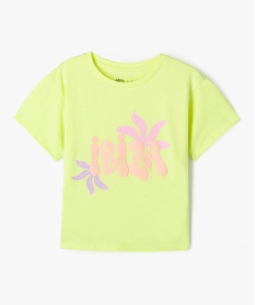 GEMO Tee-shirt à manches courtes coupe oversize fille jaune standard