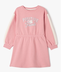 GEMO Robe sweat avec taille élastique fille rose standard