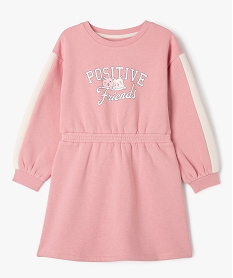 robe sweat avec taille elastique fille roseK012101_1