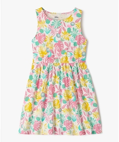 GEMO Robe sans manches à motifs fleuris fille blanc chine