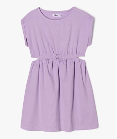 GEMO Robe en maille côtelée avec ouvertures à la taille fille Violet