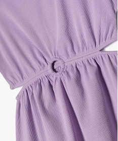 robe en maille cotelee avec ouvertures a la taille fille violetK013001_2