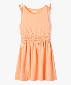 GEMO Robe sans manches en maille gaufrée fille orange vif