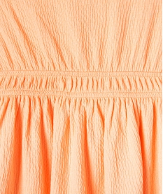 robe sans manches en maille gaufree fille orangeK013401_2