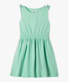 GEMO Robe sans manches en maille gaufrée fille Vert