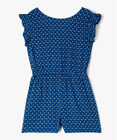 GEMO Combishort sans manches à motifs fleuris fille Bleu