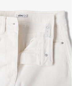 short en jean taille haute coupe droite fille blanc shortsK018001_2