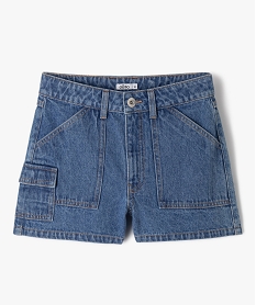 short en jean multi-poches fille gris shortsK018101_1