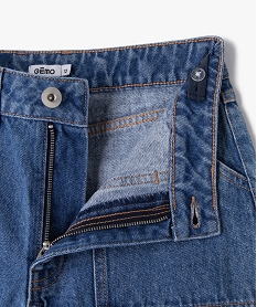 short en jean multi-poches fille grisK018101_2