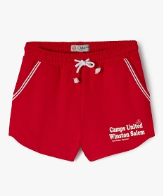 short de sport avec taille elastique fille - camps united rouge shortsK018401_1