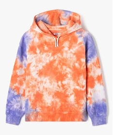 sweat a capuche en molleton doux fille orangeK020501_1