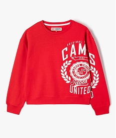 sweat en molleton imprime fille - camps united rougeK020601_1