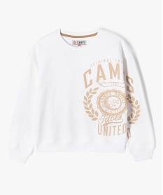 sweat en molleton imprime fille - camps united blancK020701_1