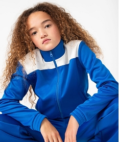 GEMO Sweat zippé avec col montant spécial sport fille Bleu