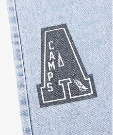 jean large avec inscriptions colorees fille - camps united bleu jeansK021601_3