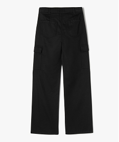 pantalon cargo straight en coton fille noir pantalonsK022901_4