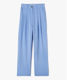 pantalon large et souple a taille haute fille bleu pantalonsK023201_2