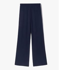 pantalon large en viscose fluide avec taille elastique fille bleu pantalonsK023501_3