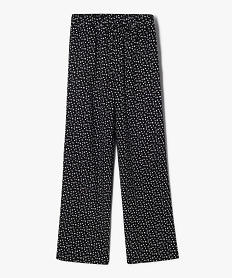 GEMO Pantalon fluide à motif fleuris en viscose fille Noir