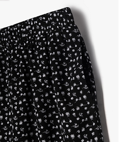 pantalon fluide a motif fleuris en viscose fille noir pantalonsK023601_2