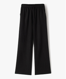 GEMO Pantalon large en lin viscose uni fille noir standard