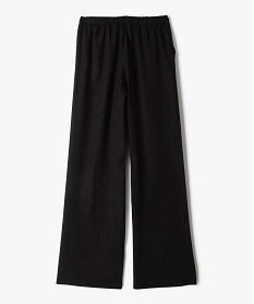 pantalon large en lin viscose uni fille noir pantalonsK023701_3
