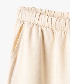 pantalon large en lin viscose uni fille beige pantalonsK023801_2