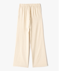 pantalon large en lin viscose uni fille beige pantalonsK023801_3