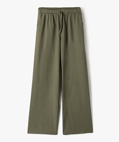 pantalon large en lin viscose uni fille vert pantalonsK023901_1