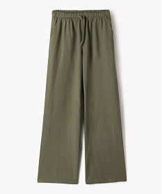 GEMO Pantalon large en lin viscose uni fille kaki standard