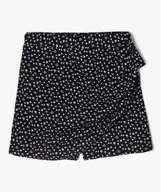 GEMO Jupe short à motifs fleuris fille Noir