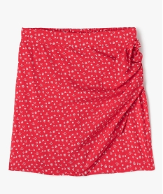 GEMO Jupe short à motifs fleuris fille Rouge