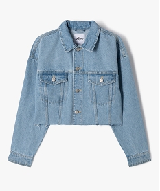 veste en jean loose et raccourcie fille grisK024701_1