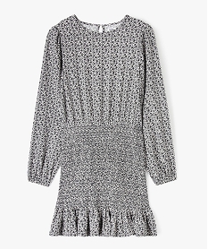 GEMO Robe courte à manches longues et smocks fille Imprimé