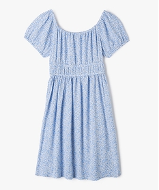 GEMO Robe à manches courtes à motifs fleuris fille Bleu