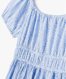 robe a manches courtes a motifs fleuris fille bleuK025901_2