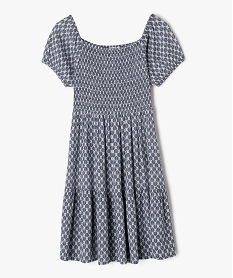 GEMO Robe à manches courtes avec buste smocké fille Imprimé