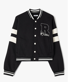 GEMO Blouson court avec finitions bord-côte fille noir standard