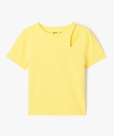 GEMO Tee-shirt à manches courtes avec ouverture sur l’épaule fille jaune standard