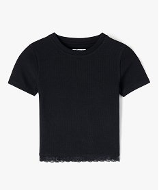GEMO Tee-shirt à manches courtes avec bas en dentelle fille noir standard