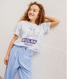 GEMO Tee-shirt ample et court avec motif manga fille - Dragon Ball Z bleu standard
