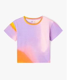 GEMO Tee-shirt à manches courtes multicolore fille Violet
