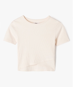 GEMO Tee-shirt à manches courtes avec bas asymétrique fille blanc chine
