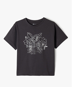 GEMO Tee-shirt à manches courtes avec motif positif fille Gris