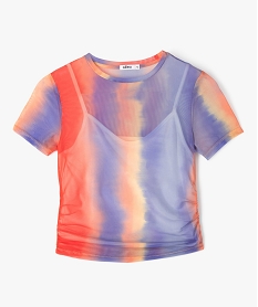GEMO Tee-shirt en tulle avec doublure débardeur fille Imprimé